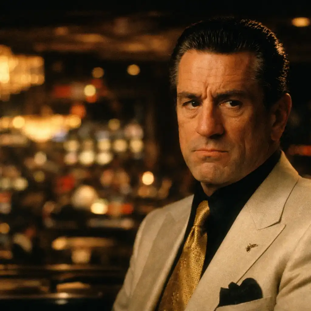 Robert De Niro as Sam Ace Rothstein standing in a lavish casino office in Martin Scorsese's Casino